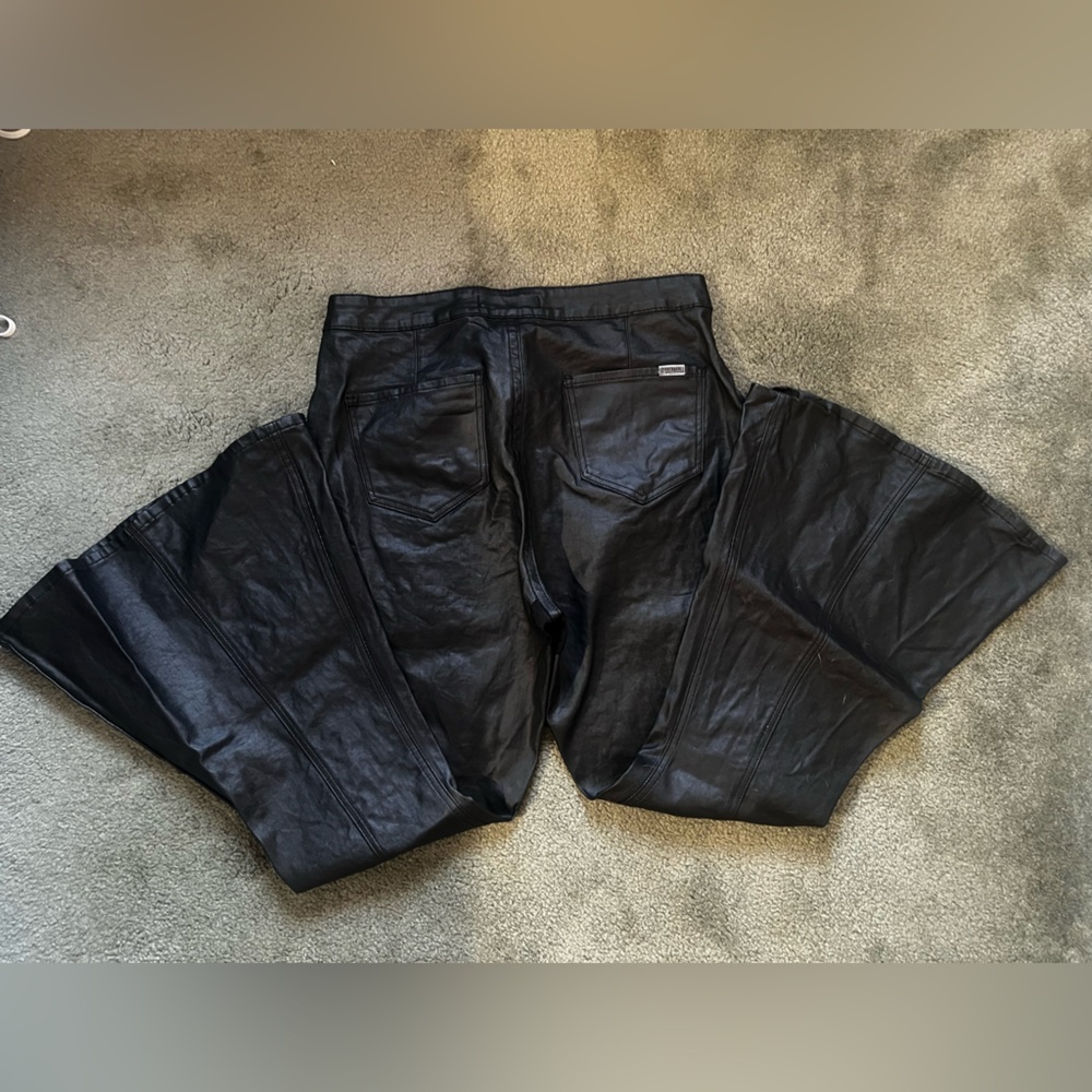 Black Leather Bell Bottoms